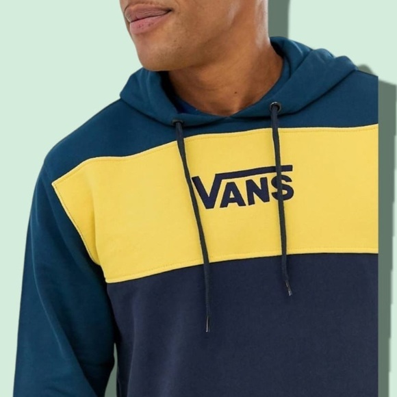 Vans  Vintage Style Colour Block Hoodie with Hood Script, Size M - Picture 8 of 9